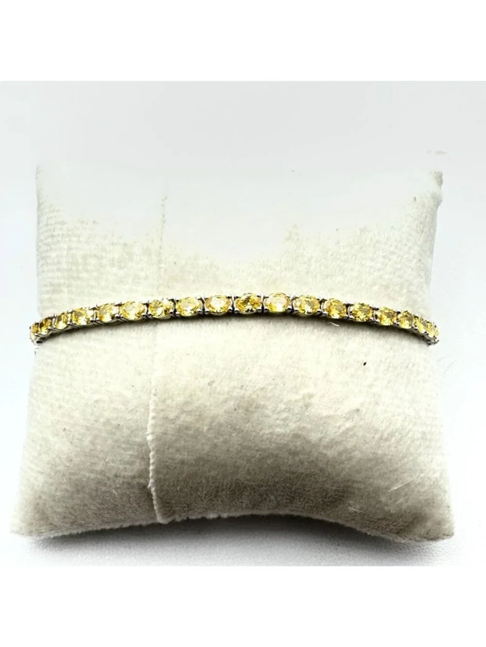 JTV Simulated Canary Diamond Sterling Silver Tennis Bracelet 7 Inch New